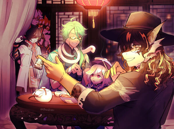 Multi characters illustration